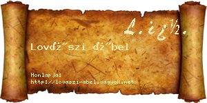 Lovászi Ábel névjegykártya