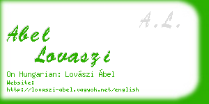 abel lovaszi business card